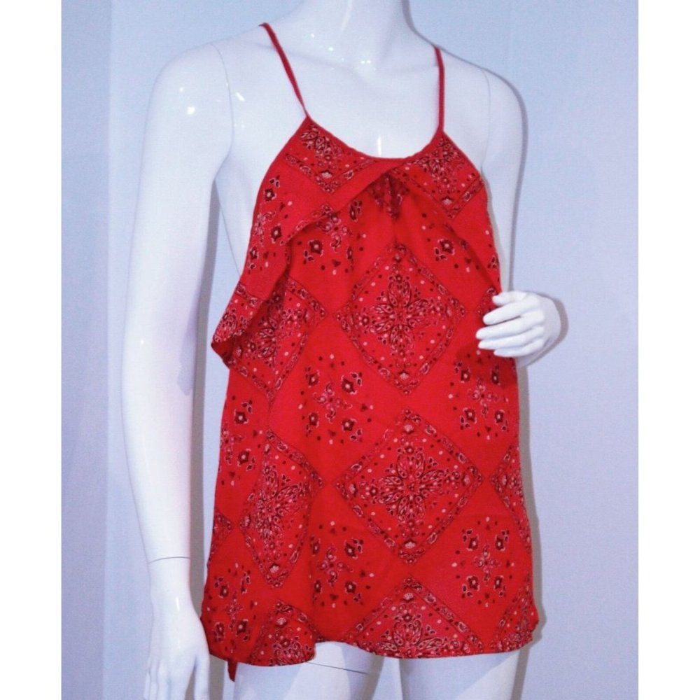 PATTERSON J KINCAID Waldo Tank PJK Red BANDANA Style PRINT Top M